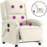 Syfax Fauteuil inclinable de massage électrique crème velours