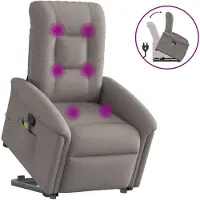 Syfax Fauteuil inclinable de massage Taupe Tissu