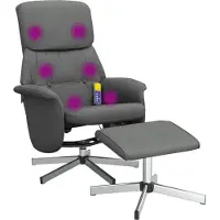 Sonstiges Fauteuil de massage inclinable et repose-pieds gris foncé tissu