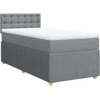 vidaXL Lit boxspring avec matelas gris clair 90x190 cm Tissu