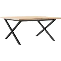 vidaXL Table basse piètement en X 80x80x45,5cm pin massif & acier