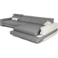 AEA Canapé design Canapé d'angle avec pouf Coussin Salon en L