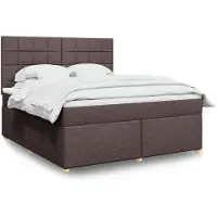 vidaXL Best Möbel Lit Boxspring avec matelas Marron foncé 180x200 cm Tissu CHY9687316