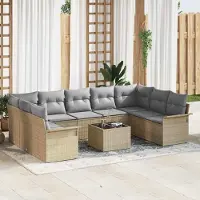 Prolenta Maison Exclusive - Ensemble de canapé de jardin 10 pcs Noir polyrotin