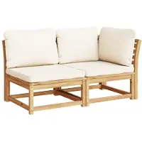 Syfax Salon de jardin 2 pcs avec coussins bois massif d'acacia