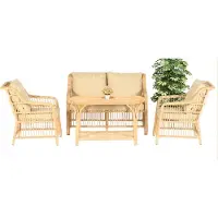 AEA 4tlg. Set Garten Möbel Sitzmöbel Sofagarnitur Terrasse Tisch Sofa Couch Modern