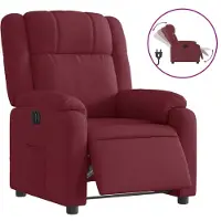 Syfax Fauteuil inclinable électrique Rouge bordeaux Tissu