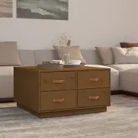 vidaXL Table basse brun miel 80x80x45 cm Pin massif - Table basse - Tables basses - Table d'appoint - Table de salon