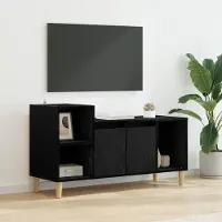 Prolenta Maison Exclusive - Meuble TV, dimensions 100 x 35 x 55 cm, finition noire imitation chêne, fabriqué en panneaux de particules