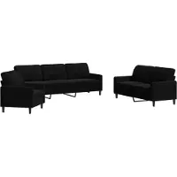 vidaXL Ensemble de canapés 3 pièces avec coussins Noir velours