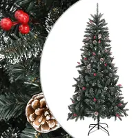 Syfax Sapin de Noël artificiel avec support Vert 240 cm PVC