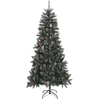 Syfax Sapin de Noël artificiel avec support Vert 240 cm PVC