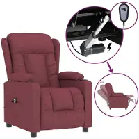 Syfax Fauteuil inclinable électrique Rouge bordeaux Tissu