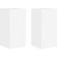 Syfax Meuble TV mural 2 pcs Blanc Brillant 30 x 31 x 60 cm