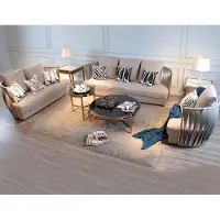 AEA Chesterfield acier inoxydable tissu canapé rembourré siège garniture canapé salon 3+2+2