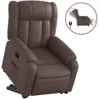 Syfax Fauteuil inclinable électrique marron similicuir