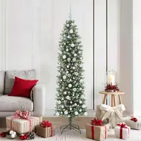 Prolenta Maison Exclusive - Sapin de Noël artificiel élancé, vert et blanc, 180 cm