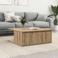 Prolenta Table basse exclusive en chêne massif, dimensions : 80 x 80 x 31,5 cm. Matériau : bois massif