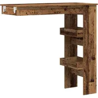 Syfax Table bar mural vieux bois 102x45x103,5 cm bois d'ingénierie