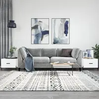 vidaXL Durable Tables basses 2 pcs. Blanc 50x50x40 cm Bois composite - Tables basses Octo8765072 1parcel