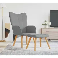 Prolenta Maison Exclusive - Fauteuil de détente avec repose-pieds, tissu gris clair
