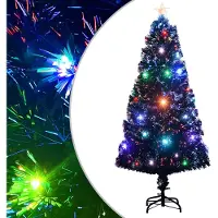Syfax Arbre de Noël pré-éclairé avec support et LED 120 cm fibre optique