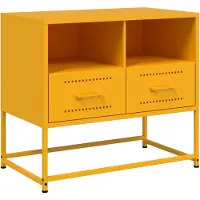 vidaXL Armoire TV jaune moutarde 68x39x60,5 cm Acier