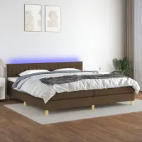 Prolenta Maison Exclusive - Sommier à lattes de lit matelas et LED Marron foncé 200x200 cm