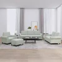 Syfax Ensemble de canapés 4 pcs avec coussins Gris clair Velours