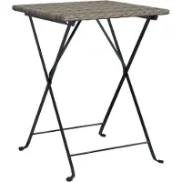 Syfax Table de bistrot pliante Gris 55x54x71 cm Résine tressée