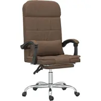 Syfax Fauteuil de massage inclinable de bureau Marron Tissu