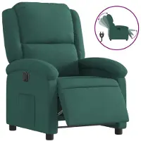 Syfax Fauteuil inclinable électrique vert foncé velours