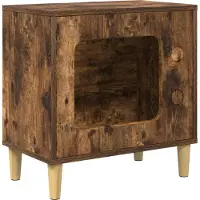 Syfax Maison pour chat Chêne fumé 51 x 30 x 52 cm Bois d'ingénierie