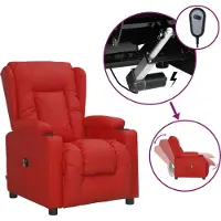 Syfax Fauteuil inclinable électrique Rouge bordeaux Similicuir