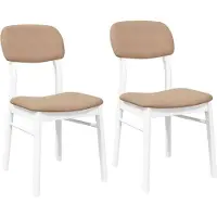 Syfax Chaises à manger coussins 2 pcs blanc bois massif caoutchouc