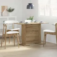 Prolenta Table de salle à manger Exclusive - Dimensions : 110 x 60 x 75 cm - Structure en bois composite, plateau en bois imitation chêne artisanal