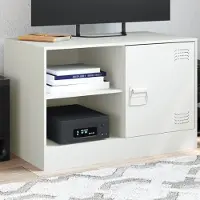 Prolenta Maison Exclusive - Meuble TV blanc 67x39x44 cm acier