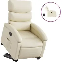 Syfax Fauteuil inclinable électrique crème similicuir