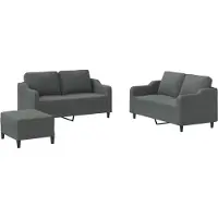 Syfax Ensemble de canapés 3 pcs avec coussins Gris foncé Tissu