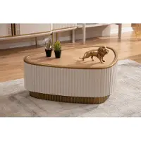 Xl Moebel Gmbh Dreieckiger Couchtisch Weiß-Braune Wohnzimmer Couchtische Holztische