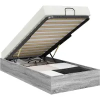 vidaXL Coffret de lit capitonné, couleur Sonoma gris, 80,5 x 200 cm, en panneaux de particules