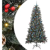 vidaXL Arbre de Noël artificiel vert 240 cm PVC, plastique et acier