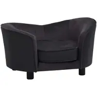 Syfax Canapé pour chien Noir 69x49x40 cm Peluche et similicuir