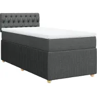 vidaXL Lit boxspring avec matelas gris foncé 100x200 cm Tissu