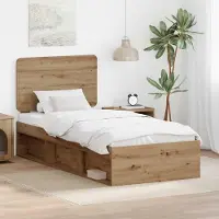 Prolenta Maison Exclusive - Cadre de lit Artisan en chêne 90 x 200 cm Bois de pin massif