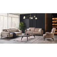 AEA Designer Beiges Salon Ensemble de sièges 2x canapés 2x fauteuils de luxe Meubles