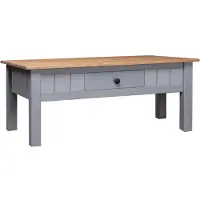 Syfax Table basse Gris 100x60x43,5 cm Pin massif Assortiment Panama