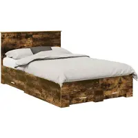 Syfax Cadre de lit Chêne fumé 120 x 190 cm Bois d'ingénierie