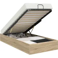 vidaXL Sommier avec pouf, chêne Sonoma, 203 x 80,5 x 25 cm