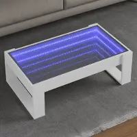 Prolenta Maison Exclusive - Table basse avec LED Infinity blanche 90x53x30 cm
